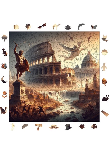 Antik Roma Ahşap Puzzle Yetişkin Benzersiz Parçalı Yapboz Puzzle Yapıştırıcılı S1-17