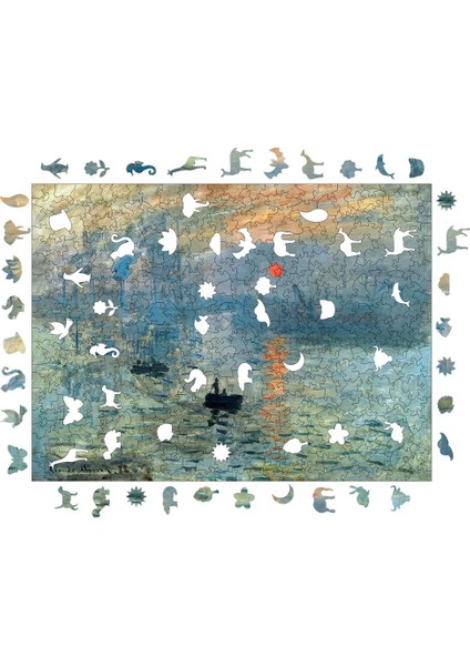 Claude Monet Izlenim:gün Doğumu Ahşap Puzzle Yetişkin Benzersiz Parçalı Yapboz Puzzle R1-14