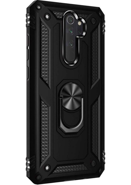 Xiaomi Redmi Note 8 Pro Yüzüklü Tank Kılıf Siyah