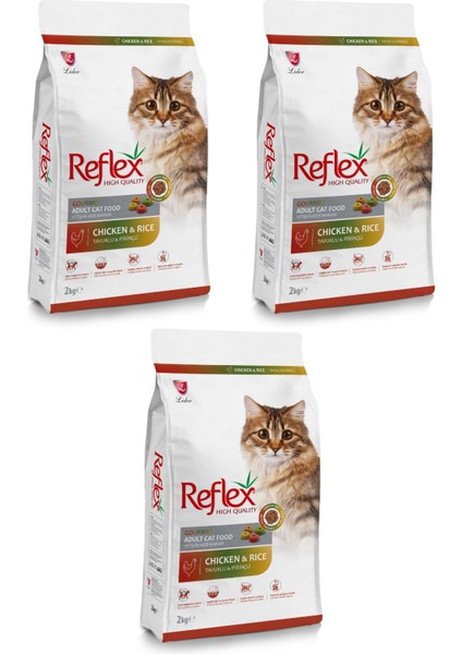 Multicolor Renkli Tavuklu Yetişkin Kedi Maması 2 kg x 3 Paket