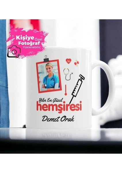 Fotoğraflı Hemşire Kupa Bardak