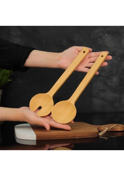 Dayanıklı Bambu 2’li Salata Kaşığı 7B41