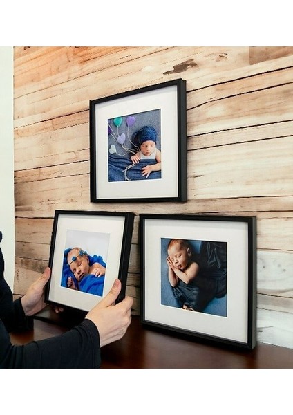 Yapışkanlı Sök-Tak Paspartulu Fotoğraflı Siyah 21X21CM Plastik kare fotoğraf