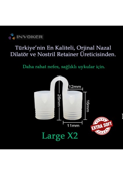 Burun Içi Silikon Aparatı Antihorlama Nefes Açan Nostril Nazal Dilatör Steril Taşıma Kutulu - Large x 2