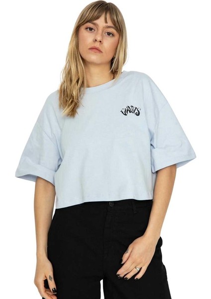 Vexed Relax Crop Kadın Mavi T-Shirt