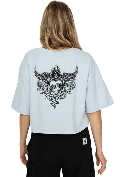 Vexed Relax Crop Kadın Mavi T-Shirt