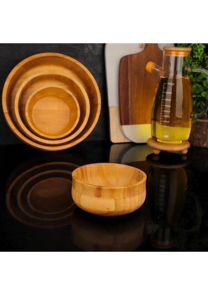 Dayanıklı Bambu Bohem Kase 13 cm Küçük Boy (S) 1 Adet 7B121