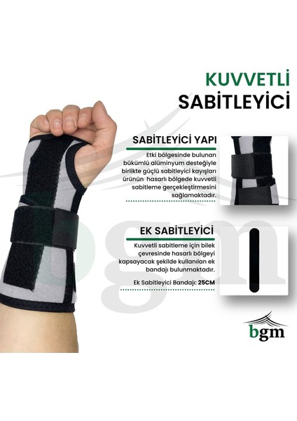 El Bilek Ateli Metal Destekli Yüksek Kalite Statik El Bilek Ateli Sağ-Sol Çift Yönlü