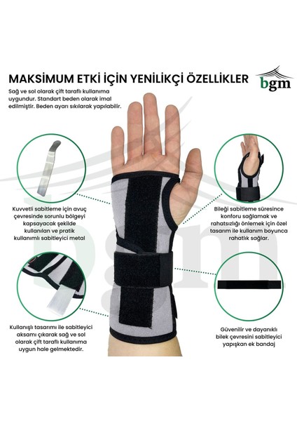 El Bilek Ateli Metal Destekli Yüksek Kalite Statik El Bilek Ateli Sağ-Sol Çift Yönlü