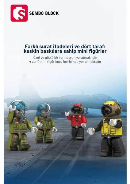 Sembo Block J-15 Carrier Tipi Savaş Uçağı 1298 Parça Yapı Blokları LEGO ile Uyumlu (202190)