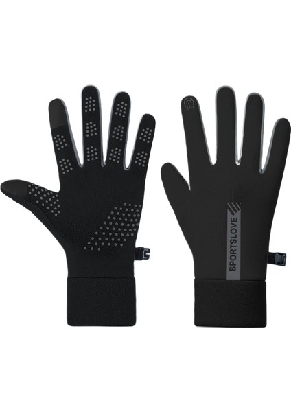 Sonbahar ve Kış Sıcak Eldivenler, Erkek Kış Bisiklet Kaymaz Dokunmatik Ekran Eldivenleri (Yurt Dışından)