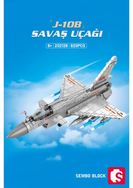 J-10B Savaş Uçağı 820 Parça Yapı Blokları Legoile Uyumlu (202126)