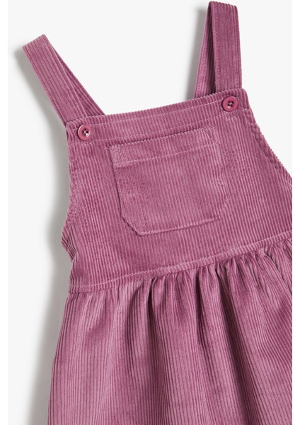 Salopet Elbise Fitilli Kadife Cep Detaylı Pamuklu modelleri