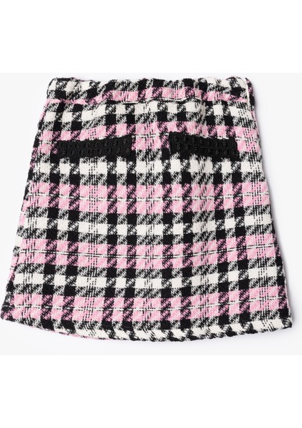 Tüvit Etek Cep Aplikeli Beli Lastikli