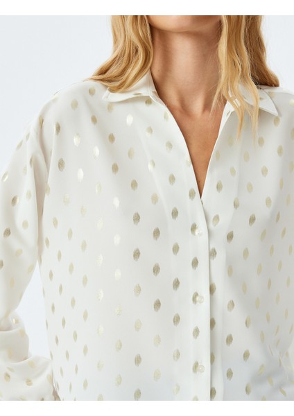 Parlak Puantiye Desenli Uzun Kollu Gömlek indirimleri
