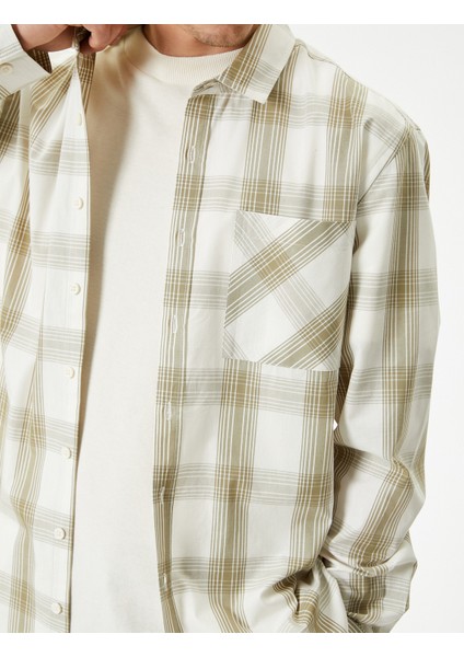 Ekoseli Gömlek Cep Detaylı Klasik Yaka Düğmeli indirimleri