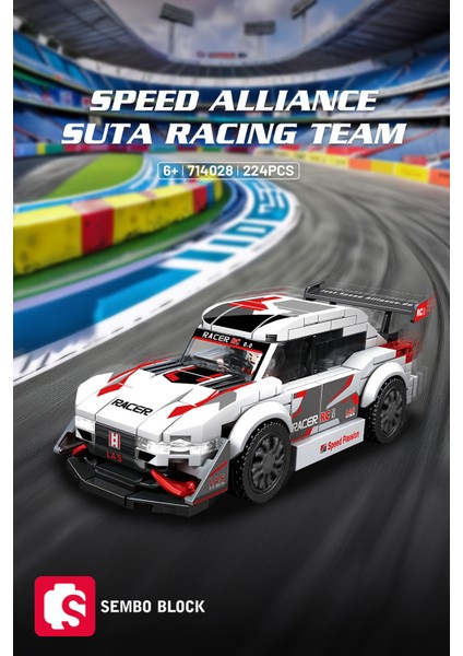 Sembo Block Speed Alliance Suta Racing Team 224 Parça Yapı Blokları LEGO ile Uyumlu (714028)