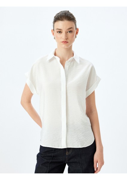 Viskon Kumaş Klasik Yaka Kısa Kollu Gömlek modelleri
