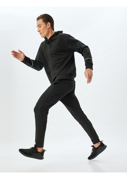 Spor Eşofman Altı Jogger Beli Bağcıklı Dikiş Detaylı Cepli
