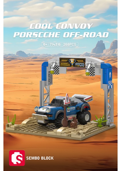 Cool Convoy Porscche Off-Road 268 Parça Yapı Blokları LEGO ile Uyumlu (714316)