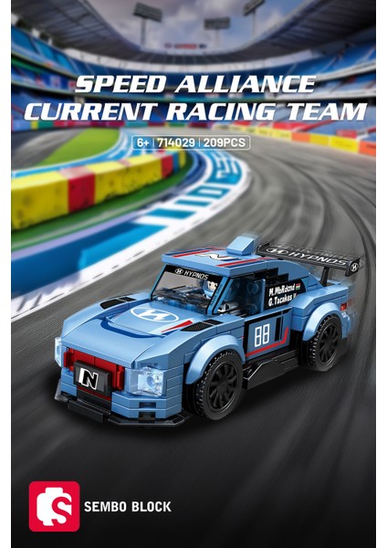 Sembo Block Speed Alliance Current Racing Team 209 Parça Yapı Blokları LEGO ile Uyumlu (714029)