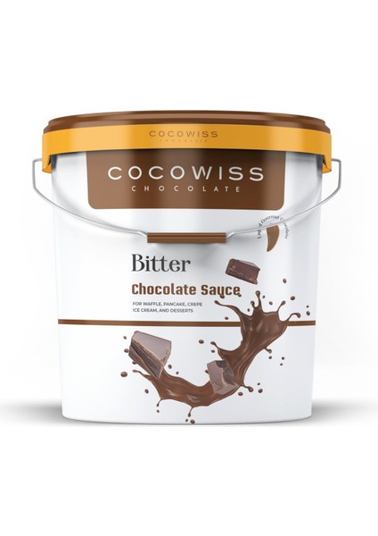 Cocowiss Chocolate Bitter Waffle Sos Bitter Çikolata Sos 10 kg