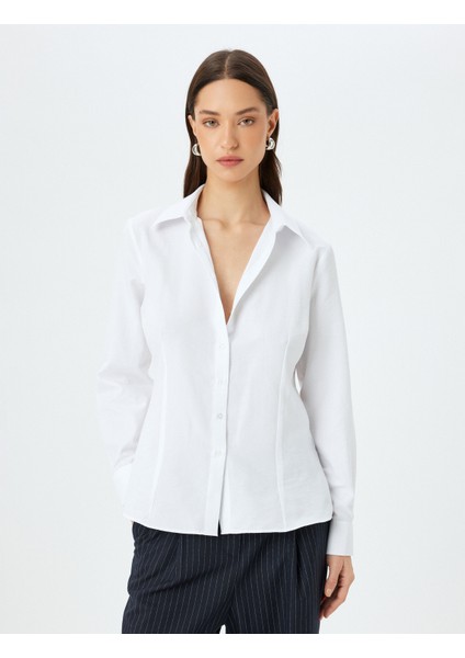 Uzun Kollu Klasik Yaka Poplin Gömlek modelleri