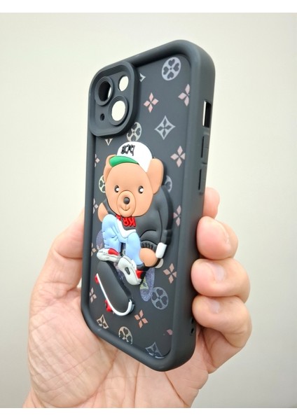 iPhone 13 Kılıf 3D Sevimli Cool Beyzbolcu Kaykaycı Astronot Ayıcıklı Kamera Korumalı Silikon Lüks Kılıf