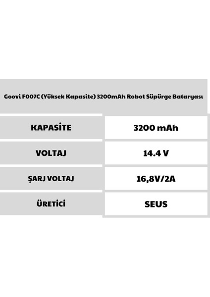Goovi F007C 3200MAH Robot Süpürge Bataryası indirimleri