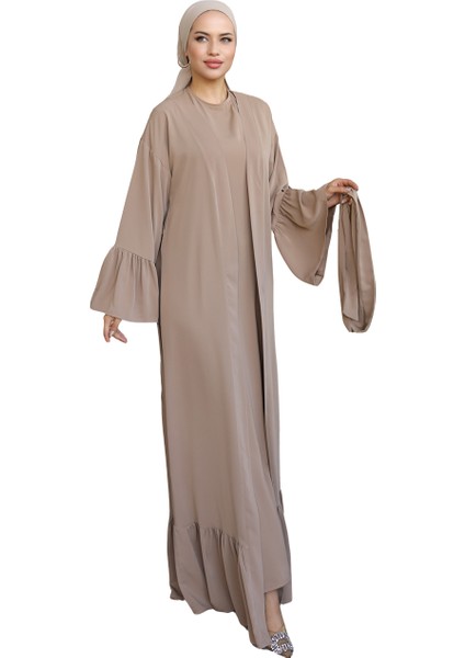 Fırfırlı Ikili Takım Abaya NSR503801