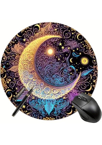 Astrolozi Shop Güneş & Ay Temalı Yuvarlak Mousepad