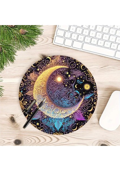 Astrolozi Shop Güneş & Ay Temalı Yuvarlak Mousepad