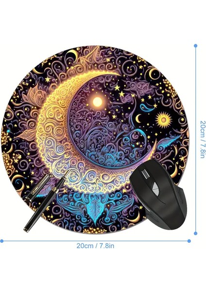 Astrolozi Shop Güneş & Ay Temalı Yuvarlak Mousepad