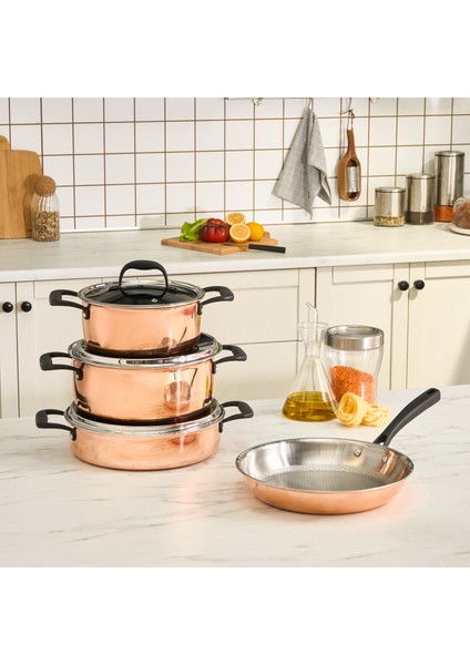 3ply Power Steel Copper 7 Parça Set Petekli