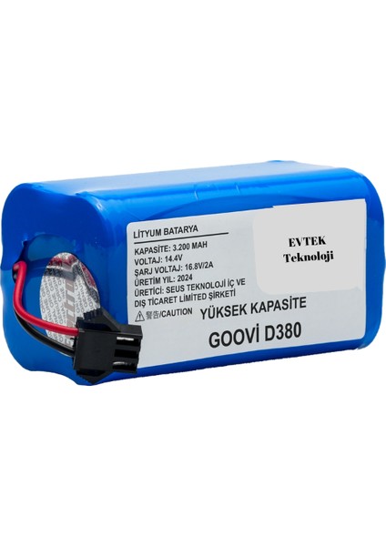 Goovi D380 Batarya 3200MAH Pil Akıllı Robot Süpürge Bataryası