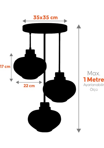 Ellipse Plafonyer Cam Avize