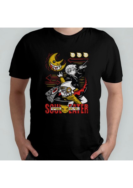 Soul Eater Anime Manga Pamuklu Bisiklet Yaka T-Shirt Model 1