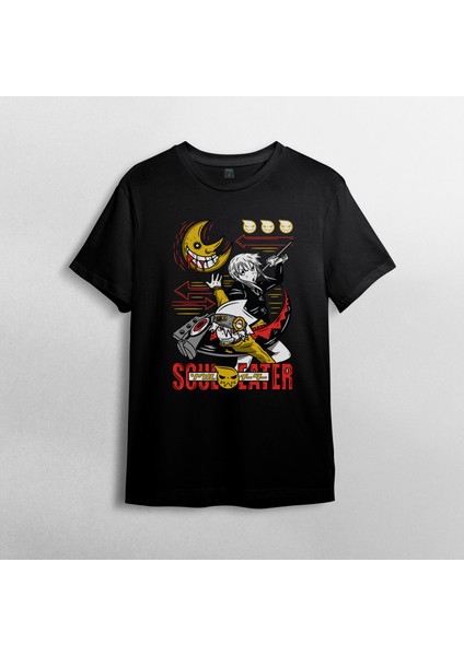 Soul Eater Anime Manga Pamuklu Bisiklet Yaka T-Shirt Model 1