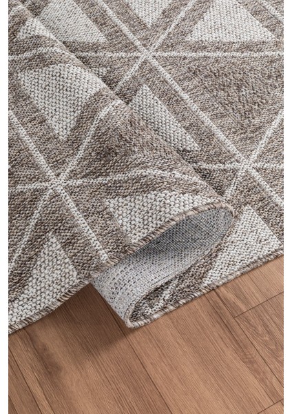 Natura Premium Kalite Kaymaz Tabanlı Doğal Yıkanabilir Kilim Oturma Odası Balkon Bahçe Mutfak Kilim BK-103 Bej 160X230 cm