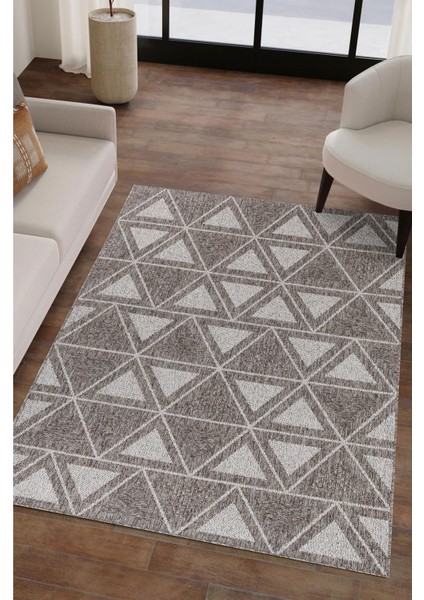 Natura Premium Kalite Kaymaz Tabanlı Doğal Yıkanabilir Kilim Oturma Odası Balkon Bahçe Mutfak Kilim BK-103 Bej 160X230 cm