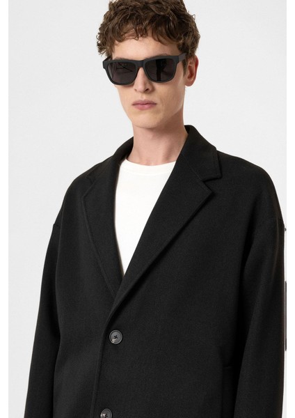 Siyah Oversize Erkek Kaban