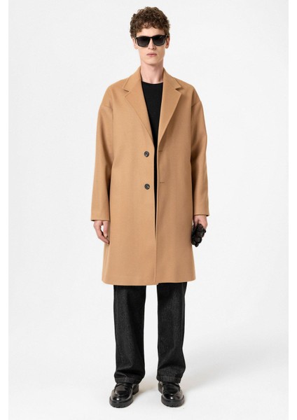 Camel Oversize Erkek Kaban