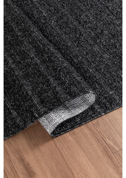 Natura Premium Kalite Kaymaz Tabanlı Doğal Yıkanabilir Kilim Oturma Odası Balkon Bahçe Mutfak Kilim BK-104 Antrasit 160X230 cm