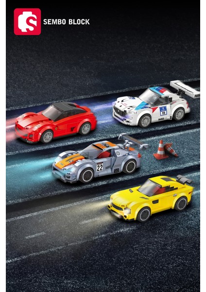 Sembo Block Porsche 918 Rsr Yarış Arabası 179 Parça Yapı Blokları LEGO ile Uyumlu (607050)