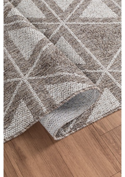 Natura Premium Kalite Kaymaz Tabanlı Doğal Yıkanabilir Kilim Oturma Odası Balkon Bahçe Mutfak Kilim BK-103 Bej 80X150 cm