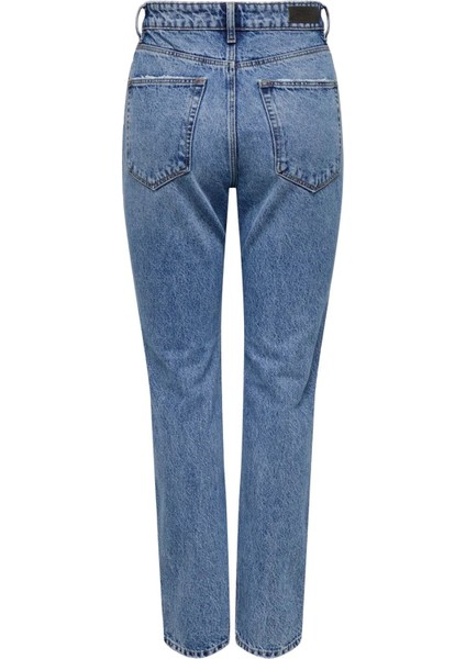 Kadın Denim Yüksek Bel Düz Kesim Kot Pantolon - 15311652 modelleri