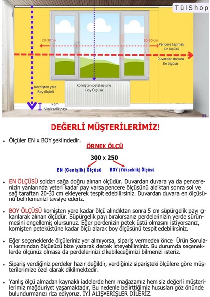 Ütü Istemez Profesyonel Dikim 079 Etek Titi Model 1/2 Seyrek Pileli Tül Perde