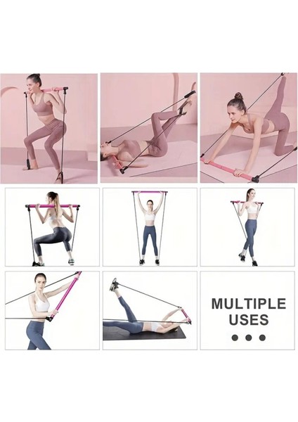 Squat Pilates Studio Evde Spor Egzersiz Çubuğu Kalça Basen Sıkılaştırıcı Pilates Barı Plates modelleri