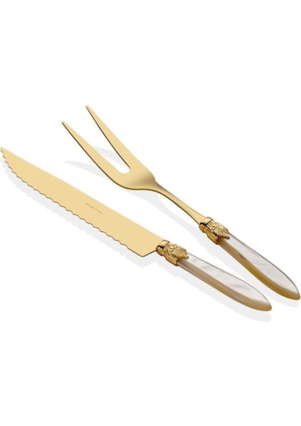 Riva Dossi Krem Gold 2'li Et Servis Seti