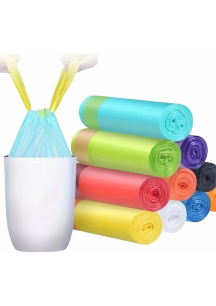 Orta Boy 55X60 Çilek-Limon-Lavanta Kokulu Büzgülü Çöp Poşeti 30 Adet (3 Paket) Çöp Torbası 40 Litre